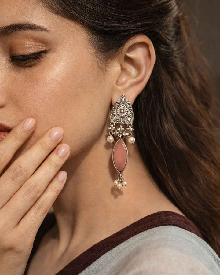 Telanaari Vijahi Silver Plated Stud Earrings
