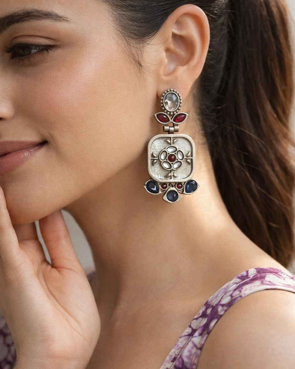 Gavi Silver Plated Dangler Earrings