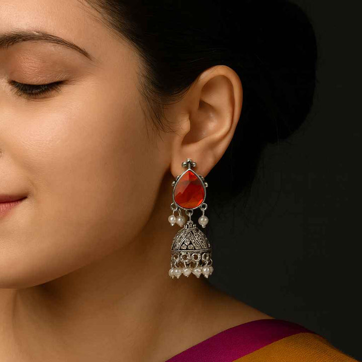 Silver Oxidised Classic Whimsy Jhumki Earrings Arika