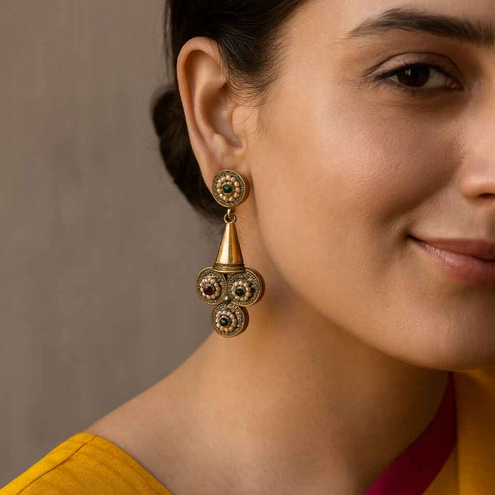 Anika Dual Tone Earrings