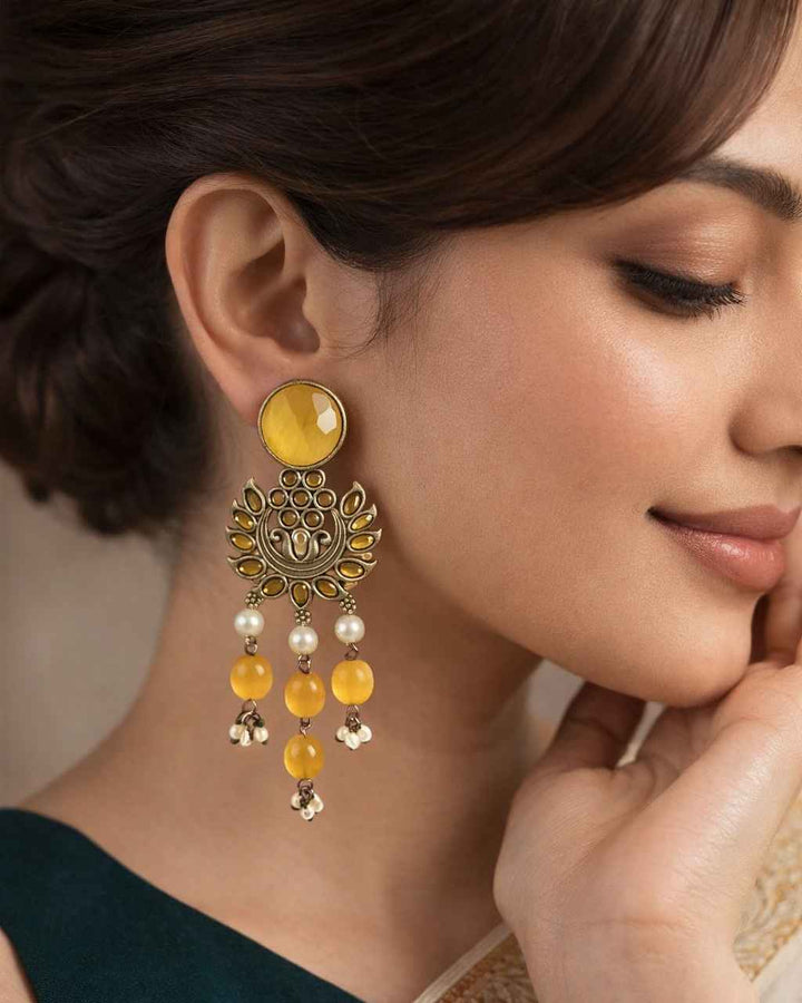 Elegant Ezrine Silver-Plated Dangler Earrings