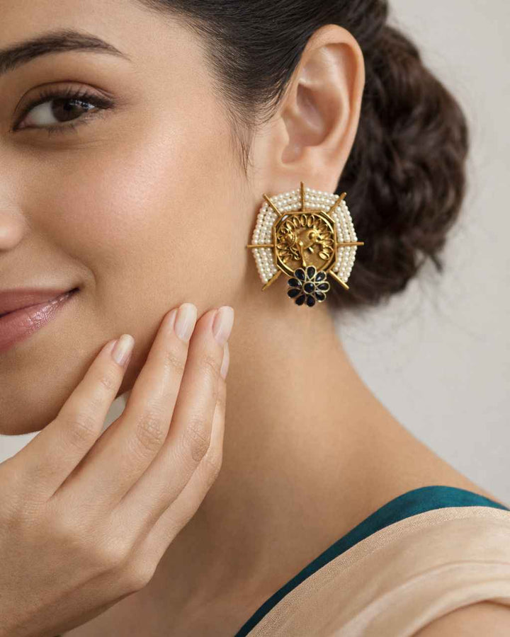 Elegant Ishmita Dual Tone Silver Plated Stud Earrings