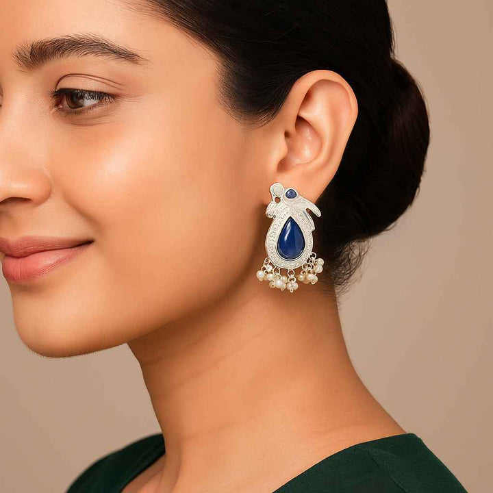 Silver Oxidised Earrings Gauri