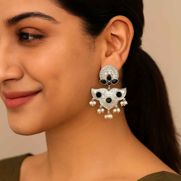 Silver Look Alike Earrings Bashobi