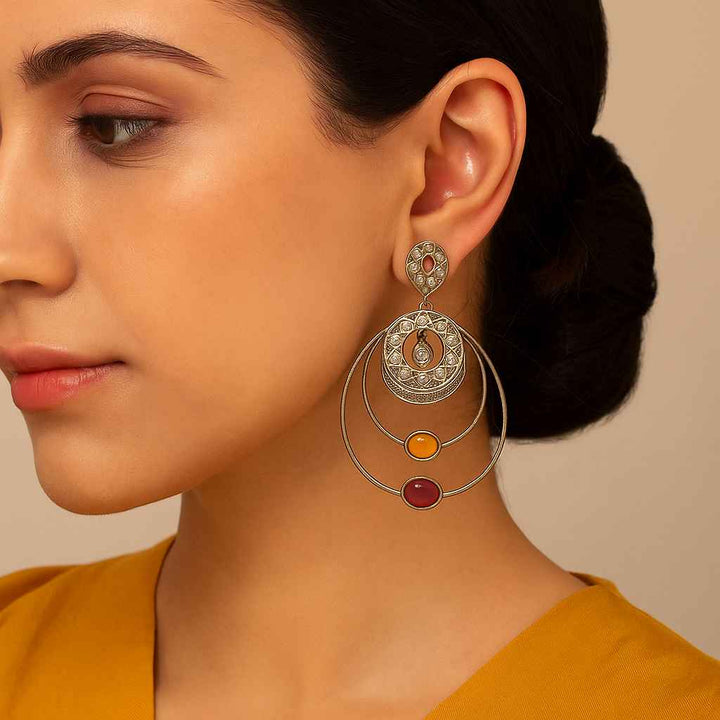 Elegant Silver Oxidised Earrings Rabhya