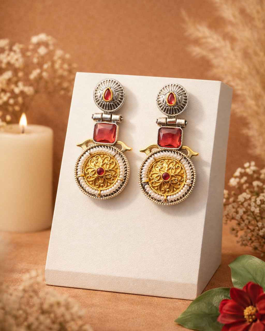 Aashiyana Dual Tone Earrings