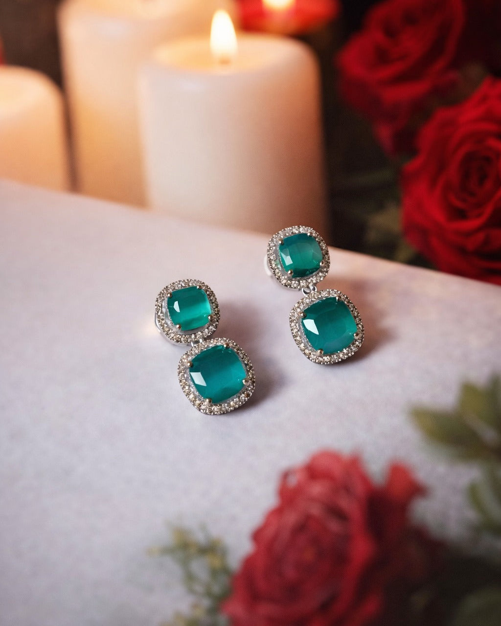 American Diamond Zirconia Layered Necklace Set Aria