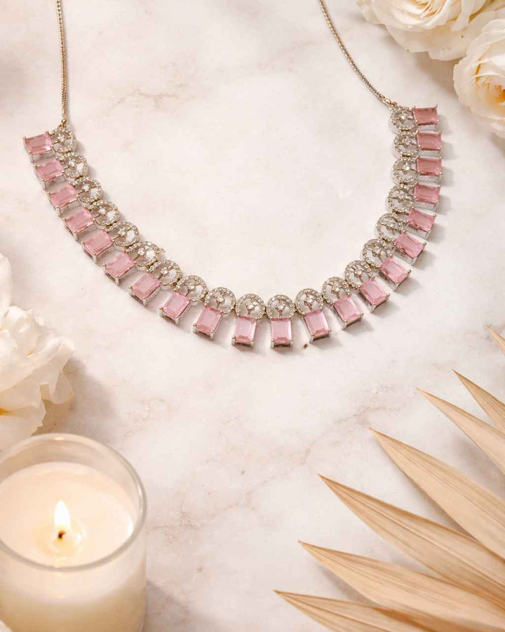 American Diamond Zirconia Layered Necklace Set Camila