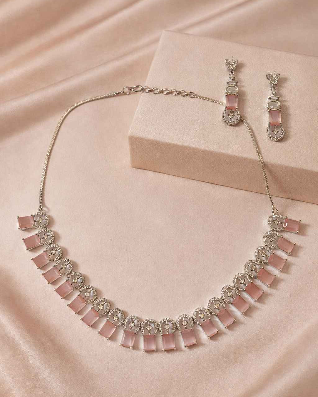 American Diamond Zirconia Layered Necklace Set Camila