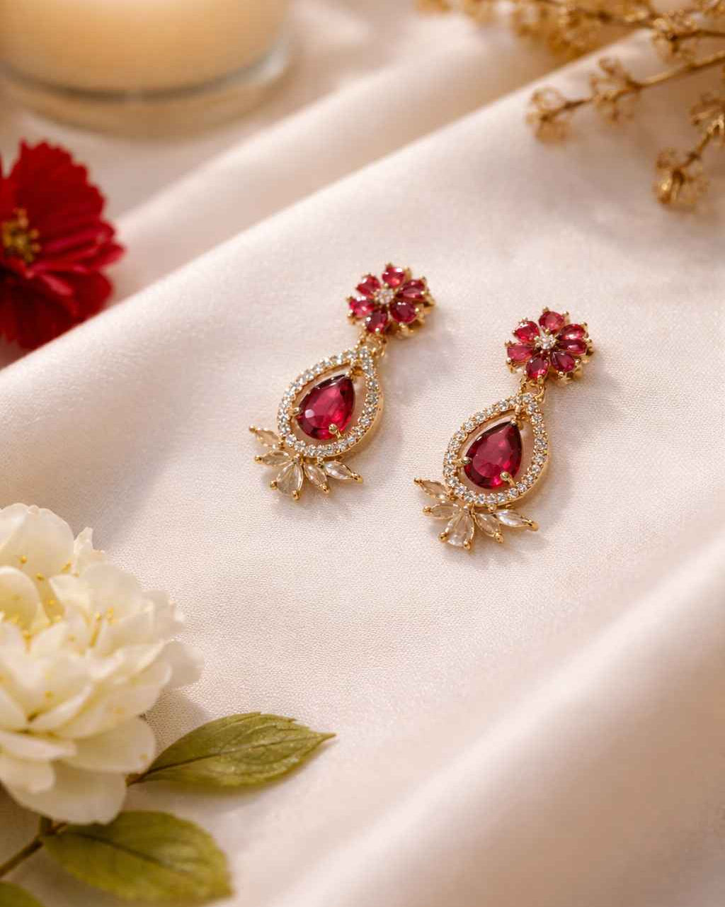 American Diamond Rose Gold Zirconia Layered Necklace Set Hazel