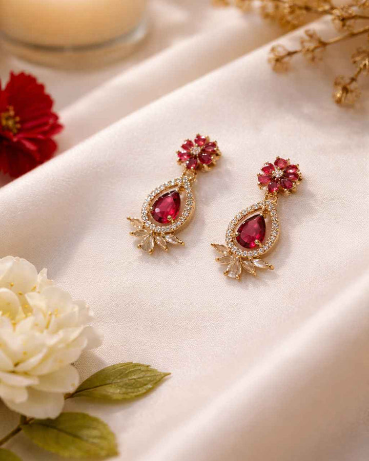 American Diamond Rose Gold Zirconia Layered Necklace Set Hazel