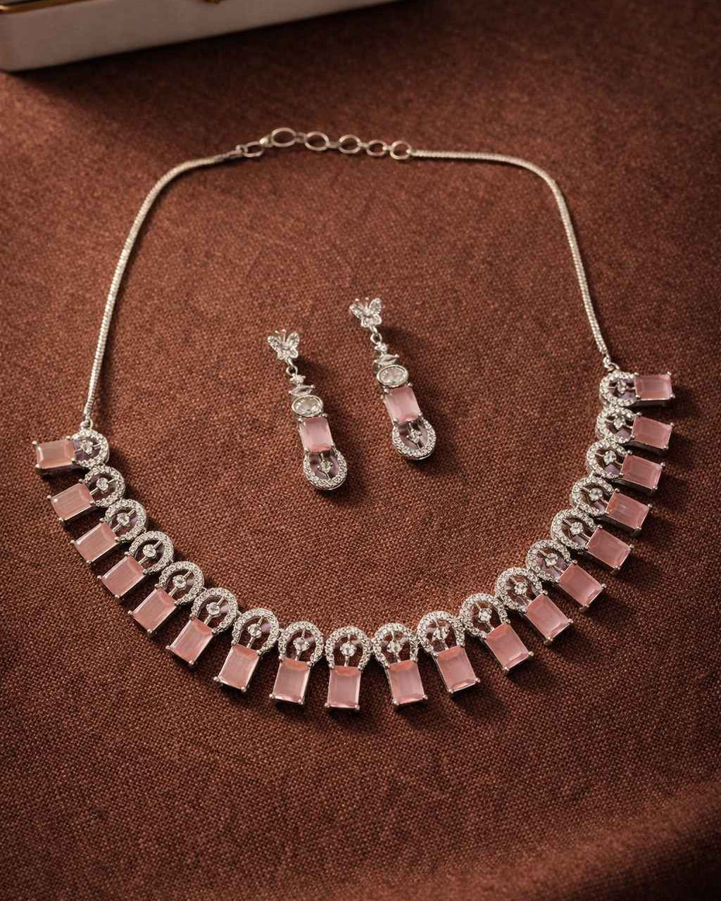 American Diamond Zirconia Layered Necklace Set Camila