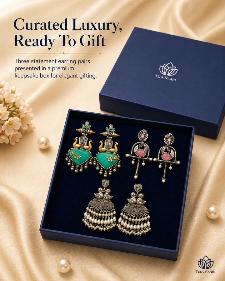 Lily Festive Hamper – Premium Box With 3 Pairs Of Earrings