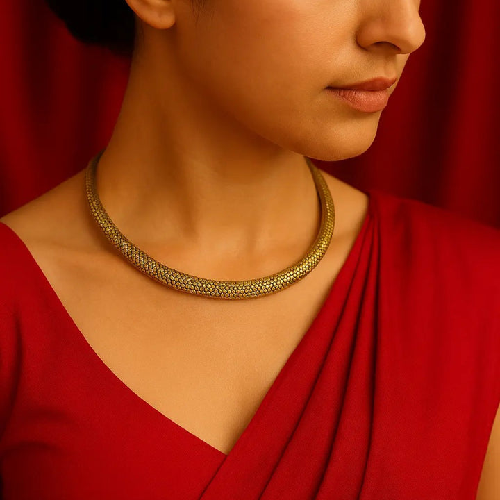 Aditi Golden Scale Brass Hasli