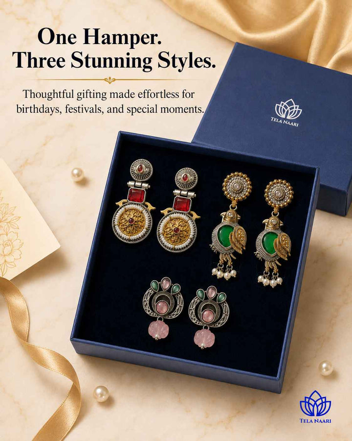 Kyomi Festive Hamper – Premium Box With 3 Pairs Of Earrings