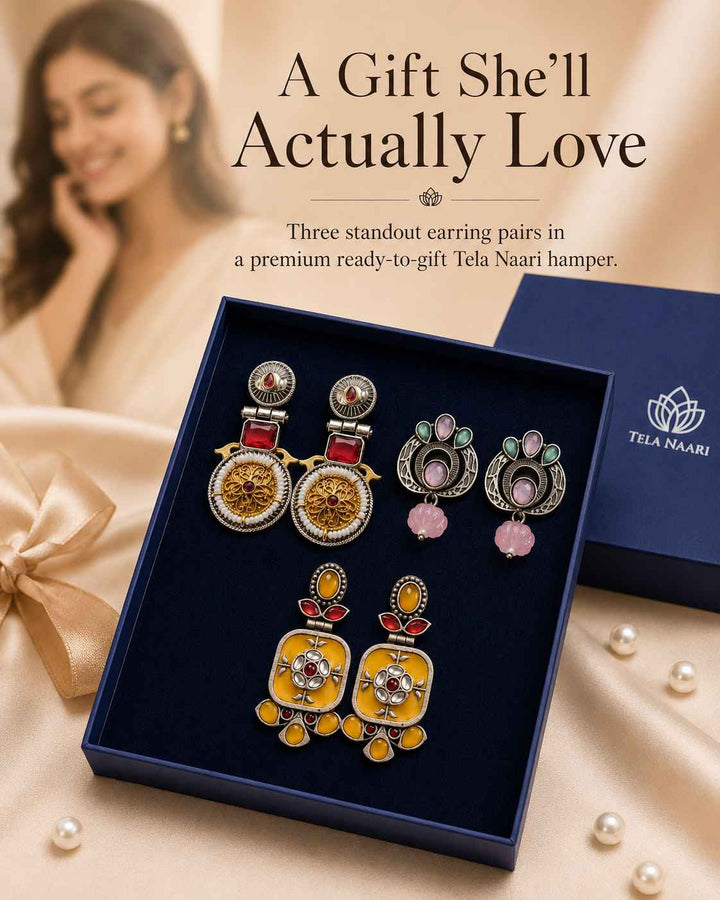 Naylani Festive Hamper – Premium Box With 3 Pairs Of Earrings