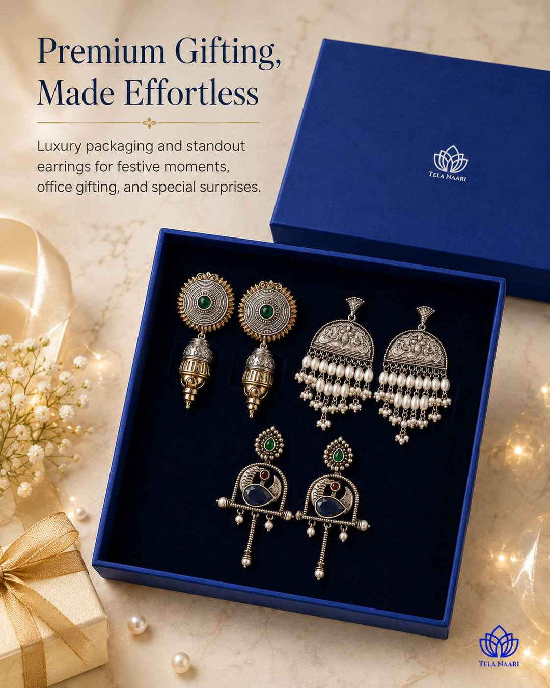 Eliana Festive Hamper – Premium Box With 3 Pairs Of Earrings