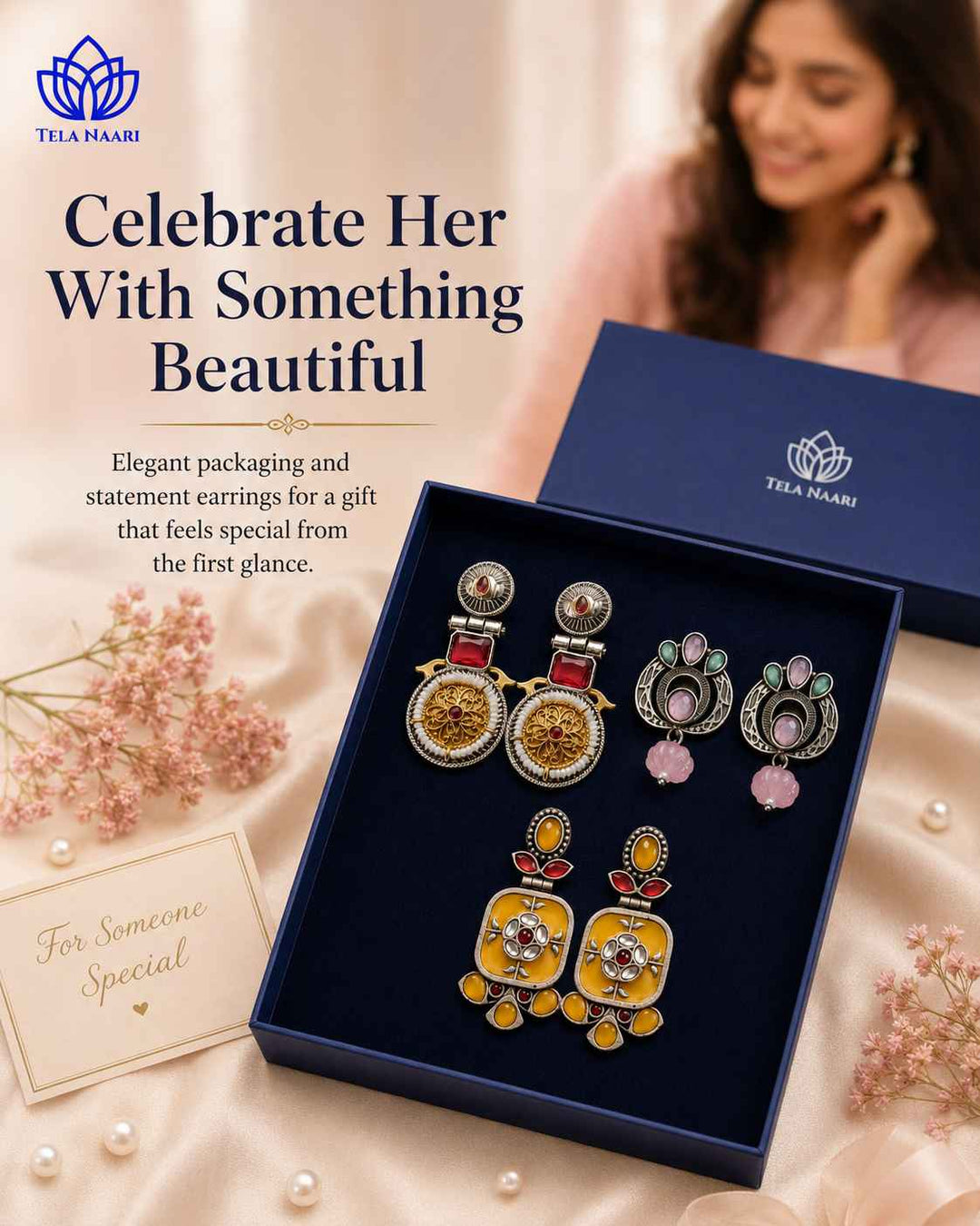 Naylani Festive Hamper – Premium Box With 3 Pairs Of Earrings