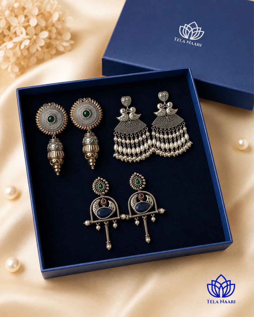 Belladona Festive Hamper – Premium Box With 3 Pairs Of Earrings