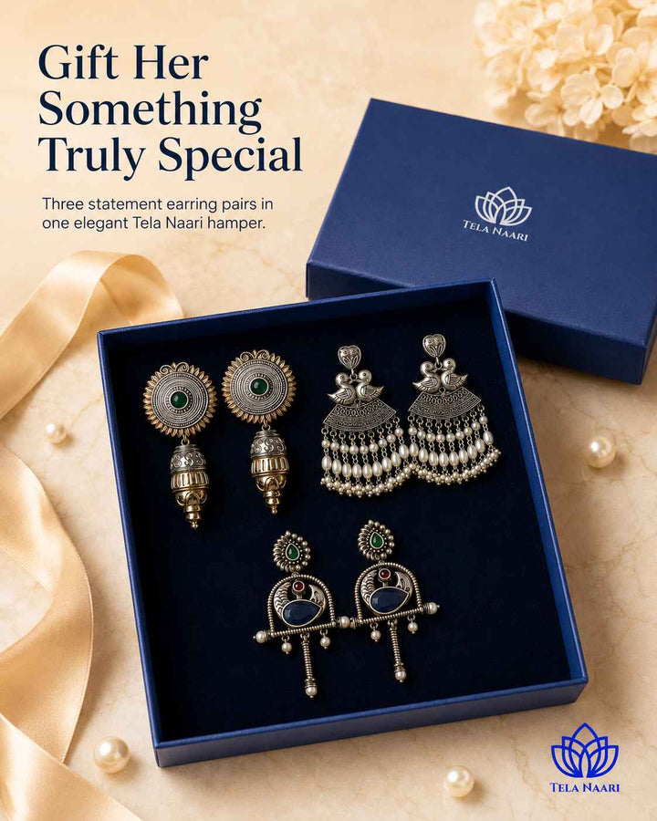 Belladona Festive Hamper – Premium Box With 3 Pairs Of Earrings