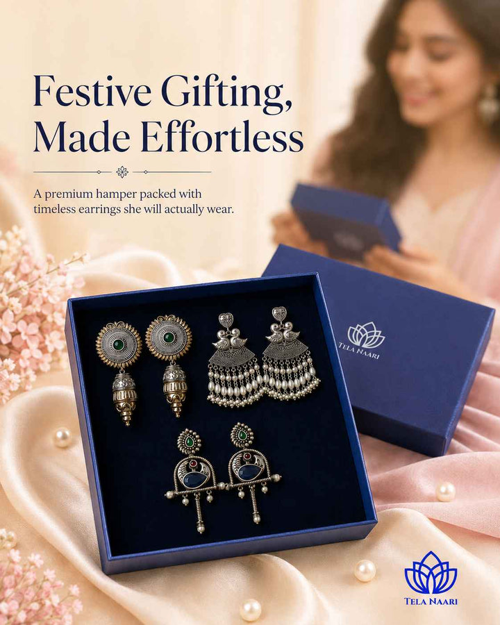 Belladona Festive Hamper – Premium Box With 3 Pairs Of Earrings