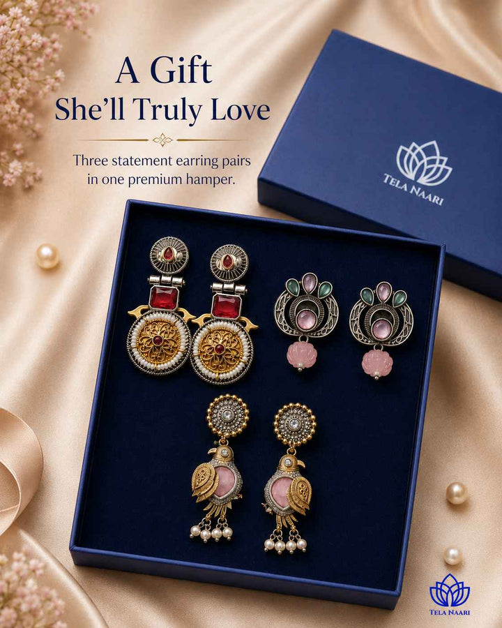 Alara Festive Hamper – Premium Box With 3 Pairs Of Earrings