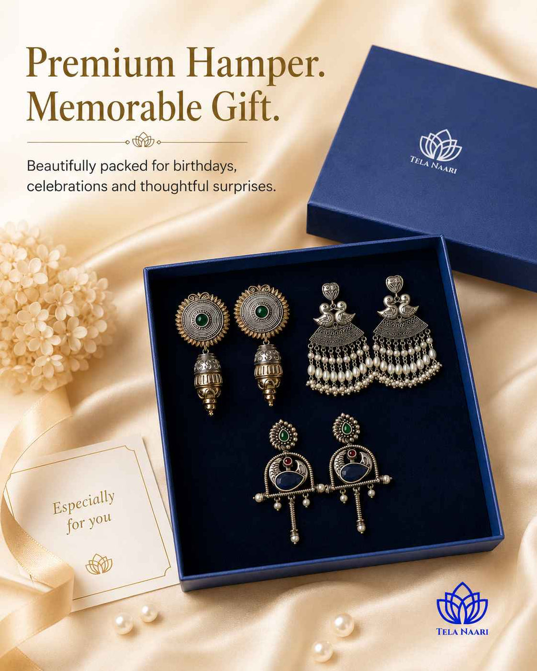 Belladona Festive Hamper – Premium Box With 3 Pairs Of Earrings