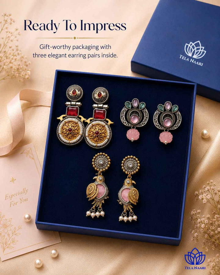 Alara Festive Hamper – Premium Box With 3 Pairs Of Earrings