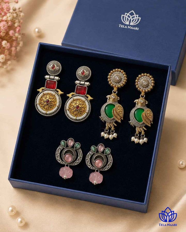 Kyomi Festive Hamper – Premium Box With 3 Pairs Of Earrings