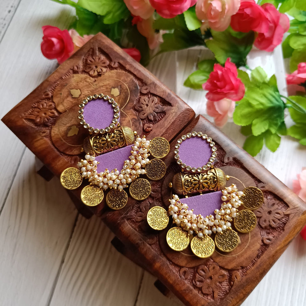 HANDMADE EARRINGS LIGHT PURPLE NAINA - TelaNaari