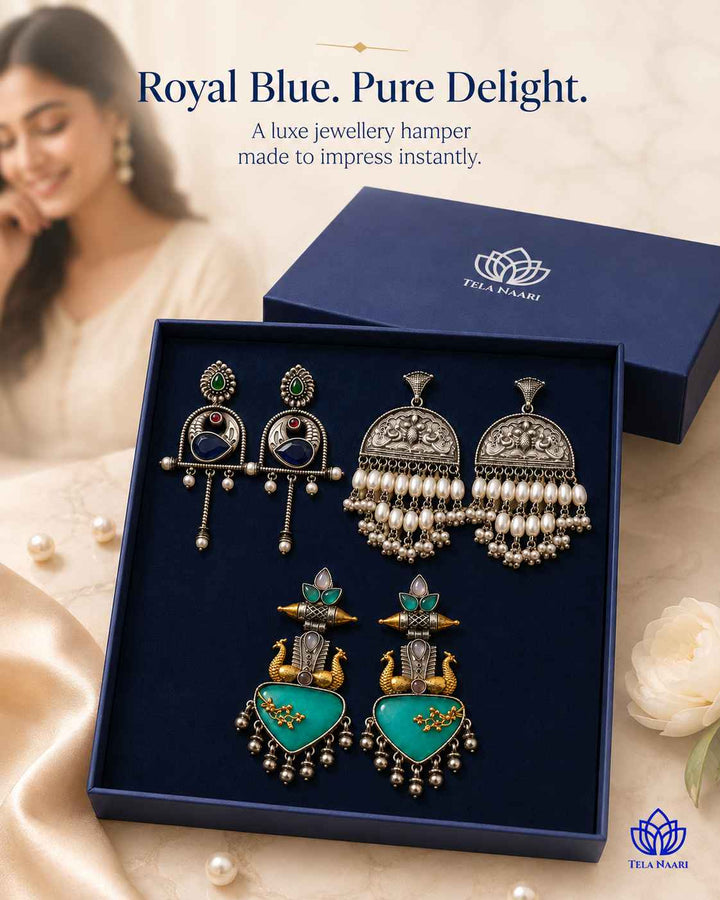 Juno Festive Hamper – Premium Box With 3 Pairs Of Earrings