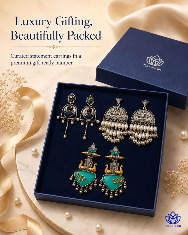 Juno Festive Hamper – Premium Box With 3 Pairs Of Earrings