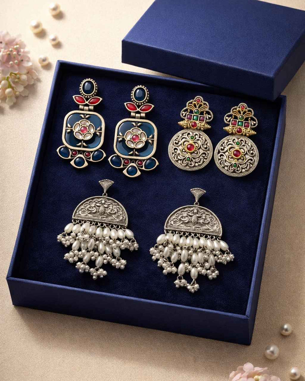 Gardenia festive gift hamper – ethnic jewellery gift set by TelaNaari