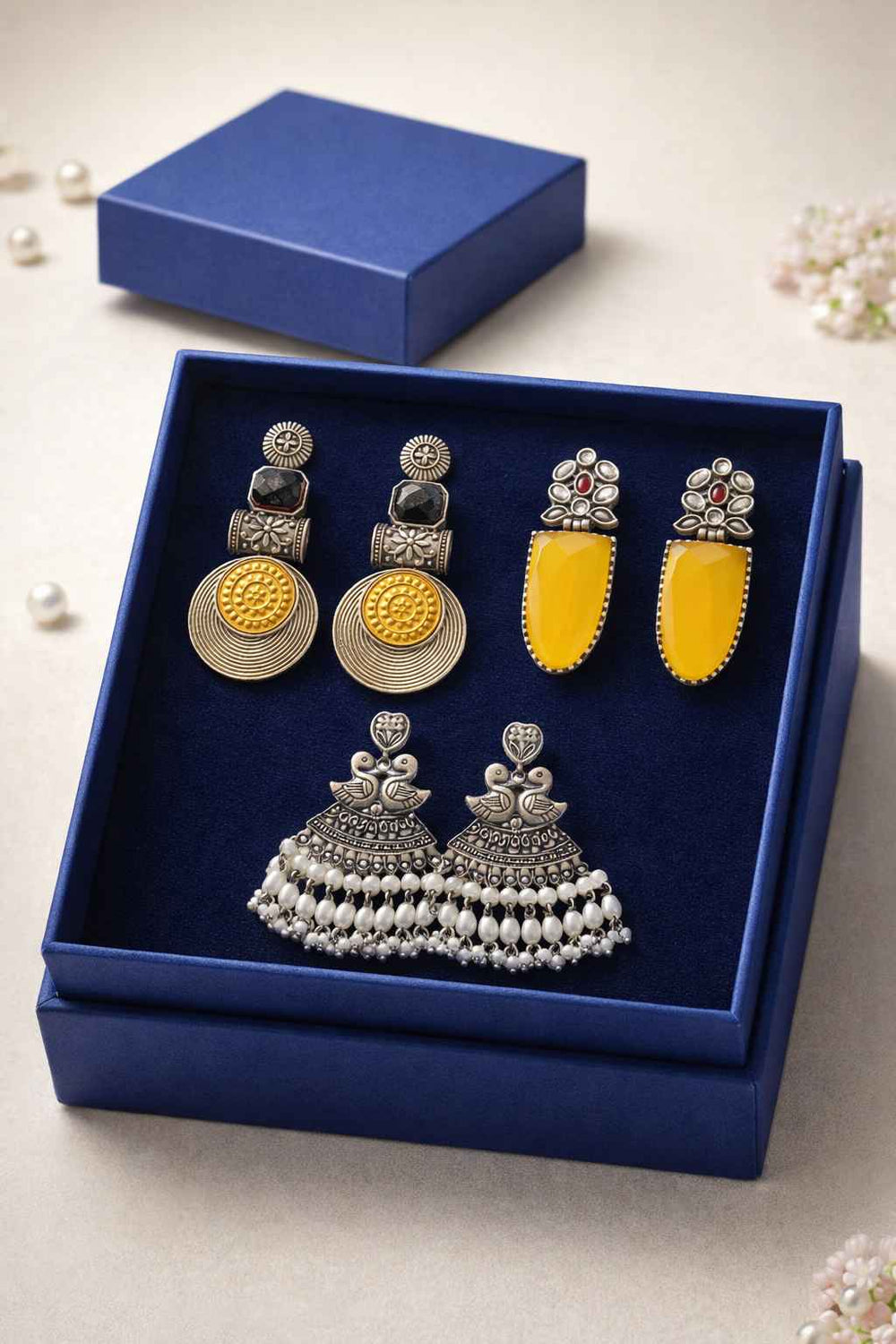 Dahliya festive gift hamper packaging – ethnic jewellery gift by TelaNaari