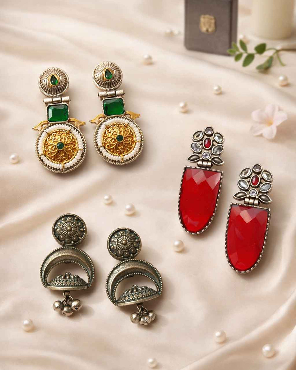 Camellia festive gift hamper – ethnic jewellery gift set by TelaNaari