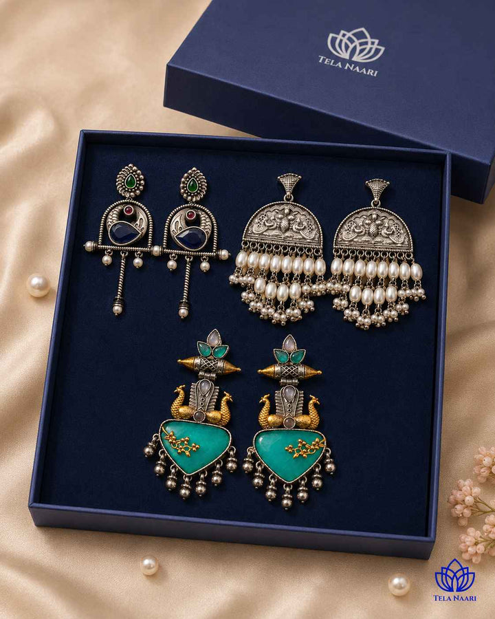 Juno Festive Hamper – Premium Box With 3 Pairs Of Earrings