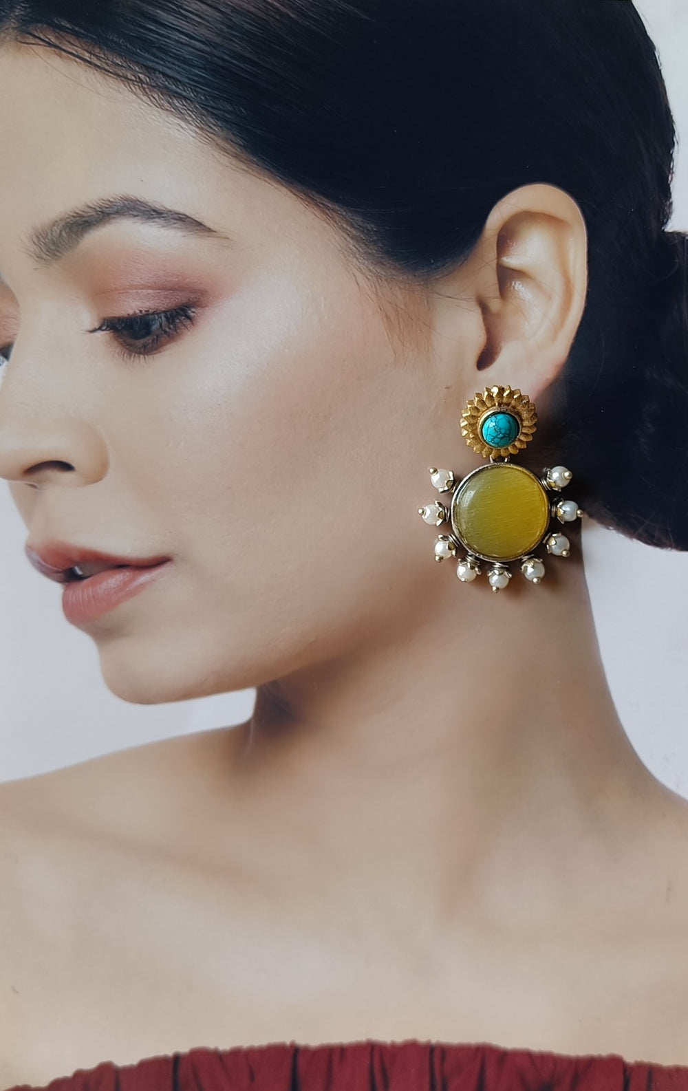 Classic Avya Dual Tone Silver Plated Earrings - TelaNaari