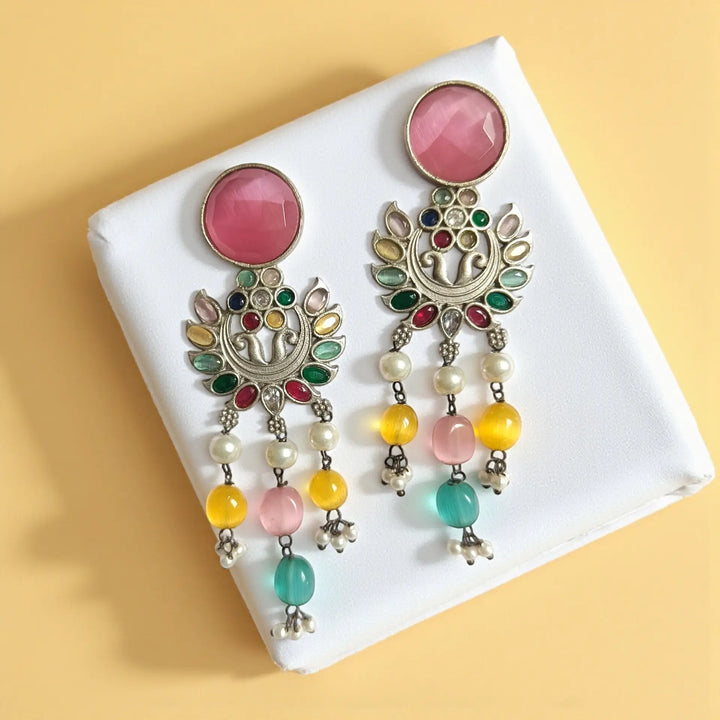 Elegant Ezrine Silver-Plated Dangler Earrings