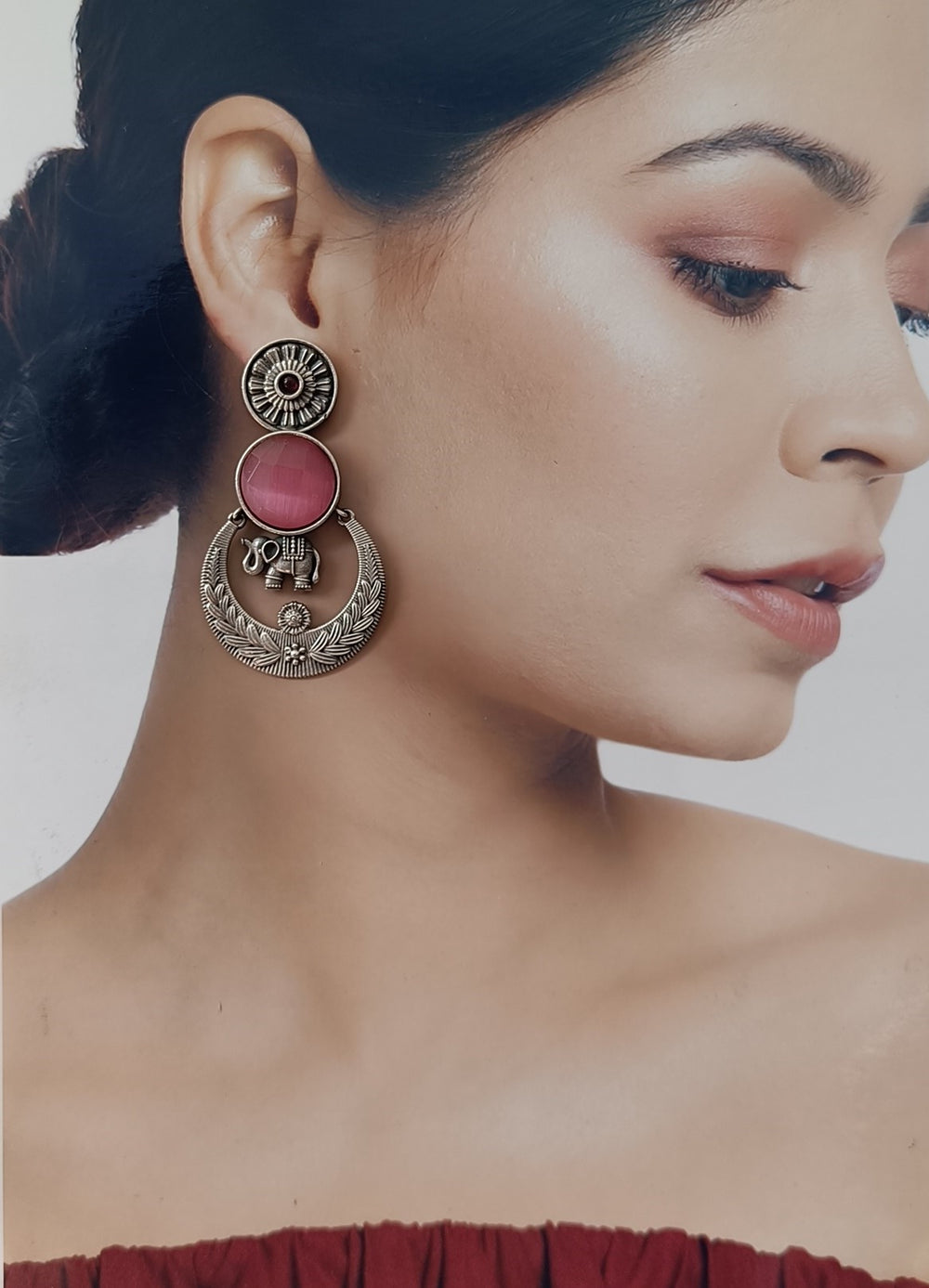 Elegant Idha Silver-Plated Earrings - TelaNaari