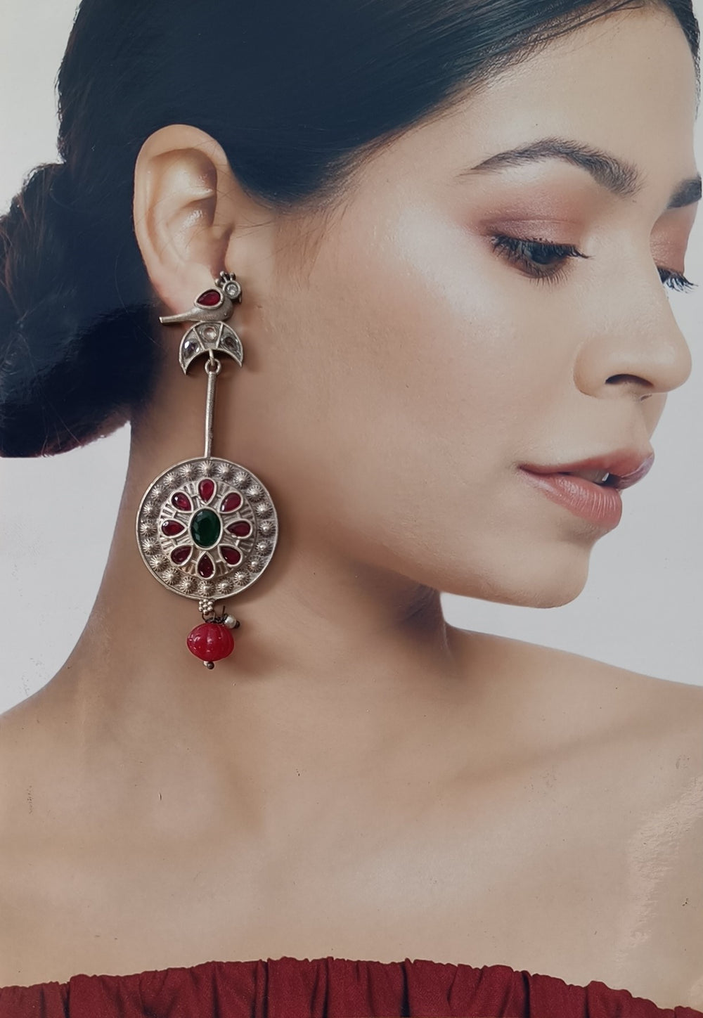 Elegant Idhika Bird Silver-Plated Earrings - TelaNaari