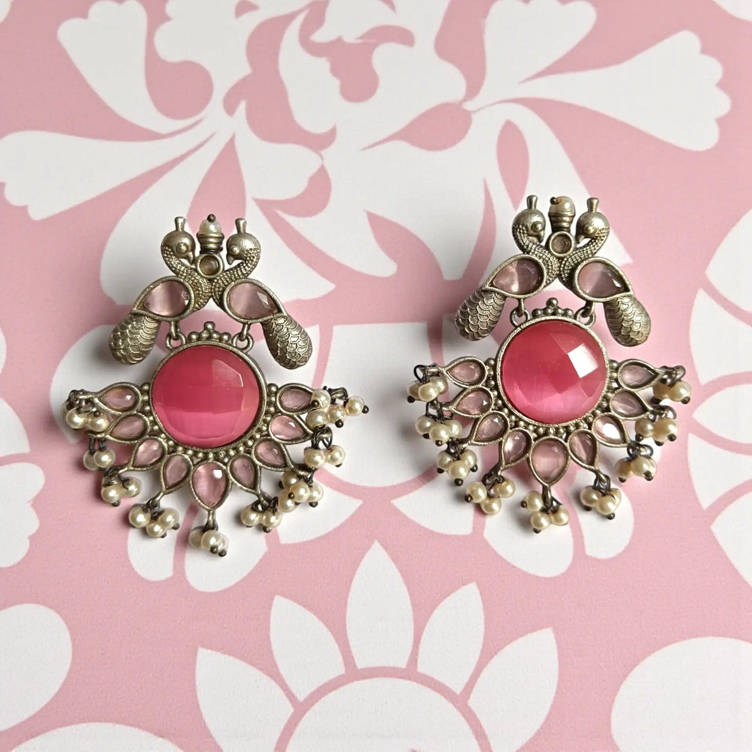 Classic Induprabha Silver Plated Earrings