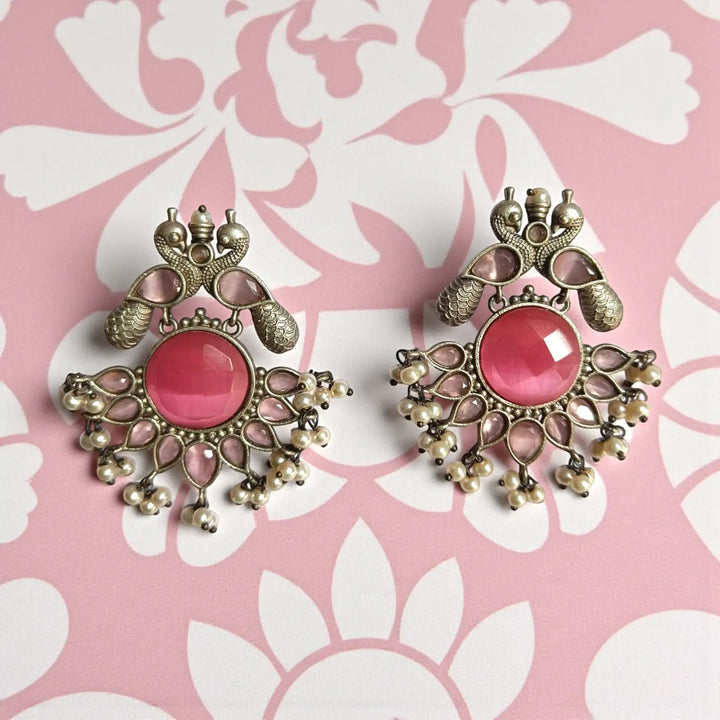 Classic Induprabha Silver Plated Earrings