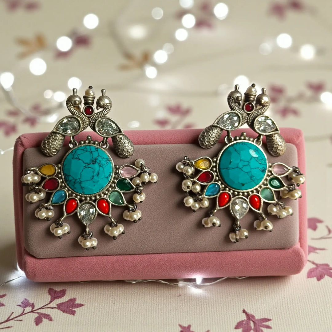 Classic Induprabha Silver Plated Earrings