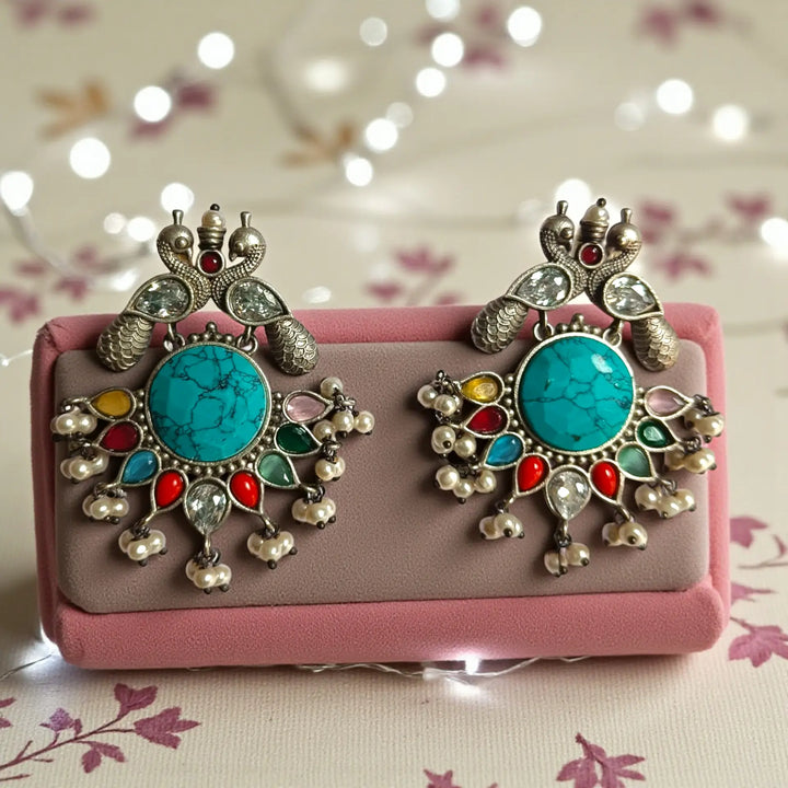 Classic Induprabha Silver Plated Earrings