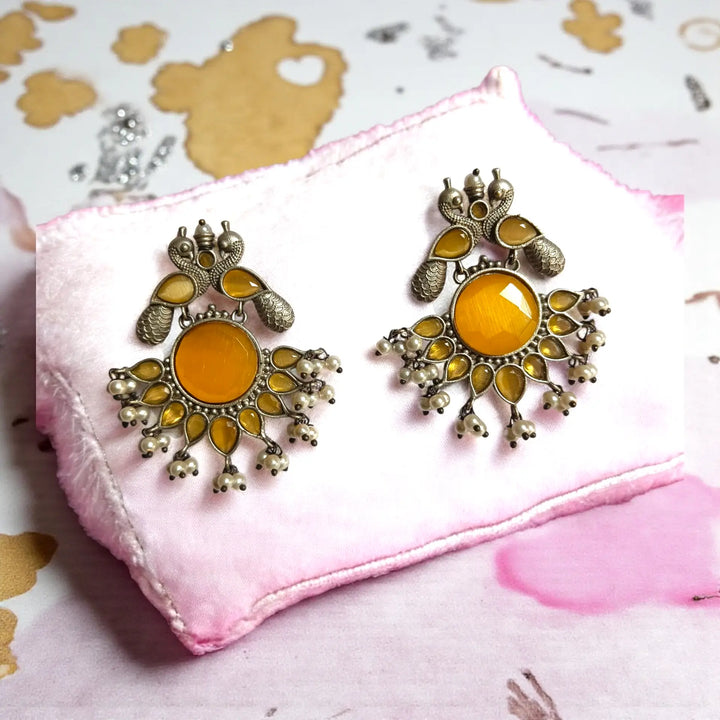 Classic Induprabha Silver Plated Earrings