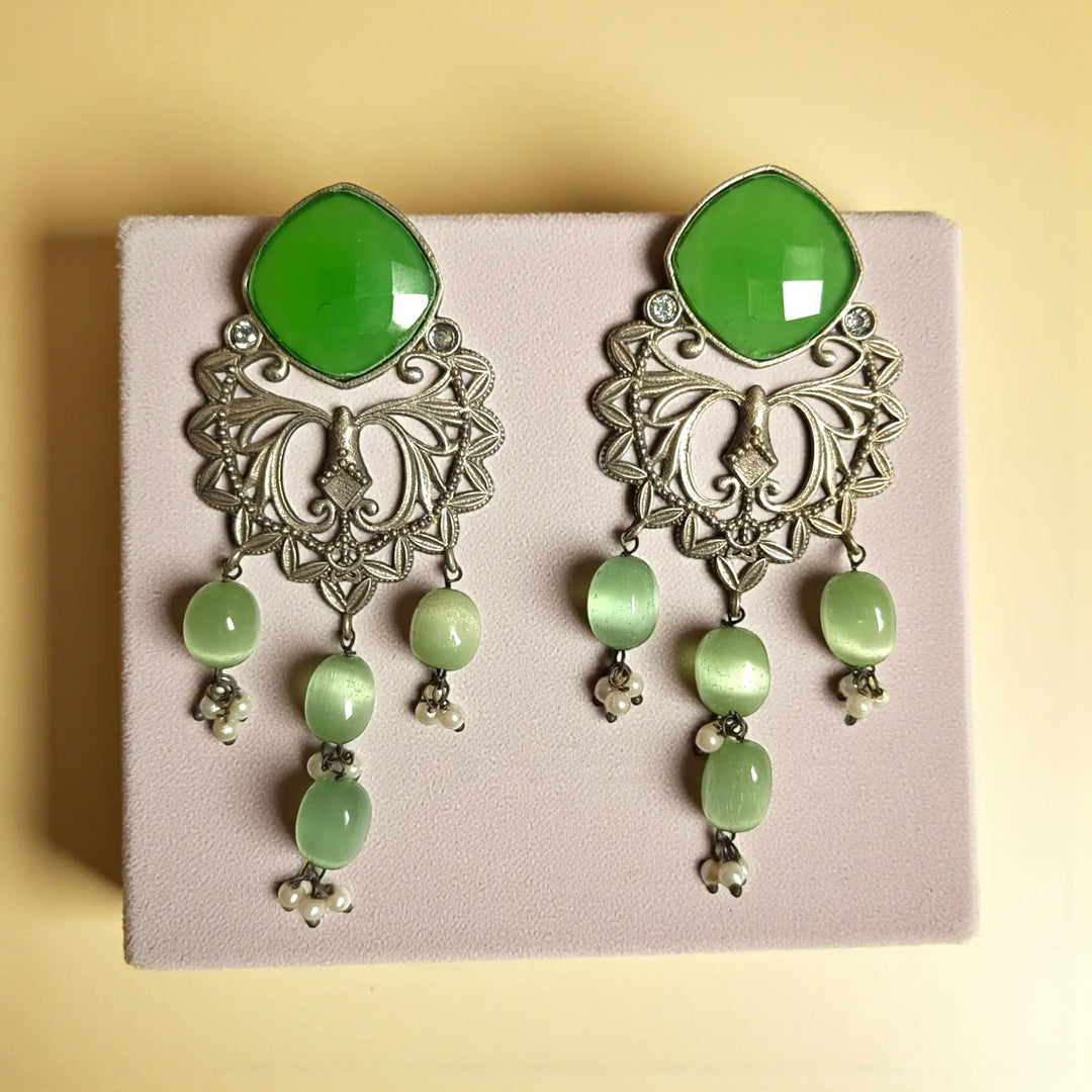 Elegant Iditri Silver-Plated Dangler Earrings