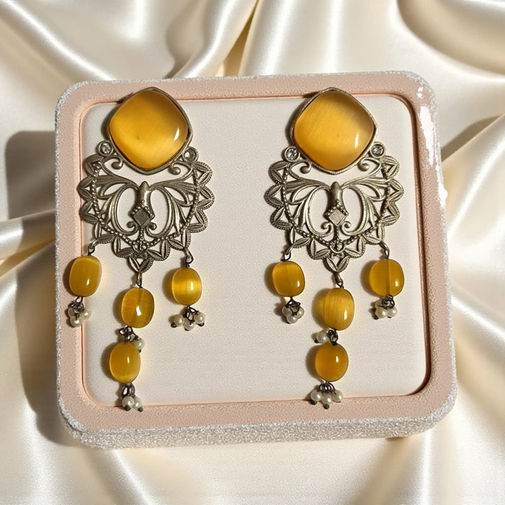 Elegant Iditri Silver-Plated Dangler Earrings