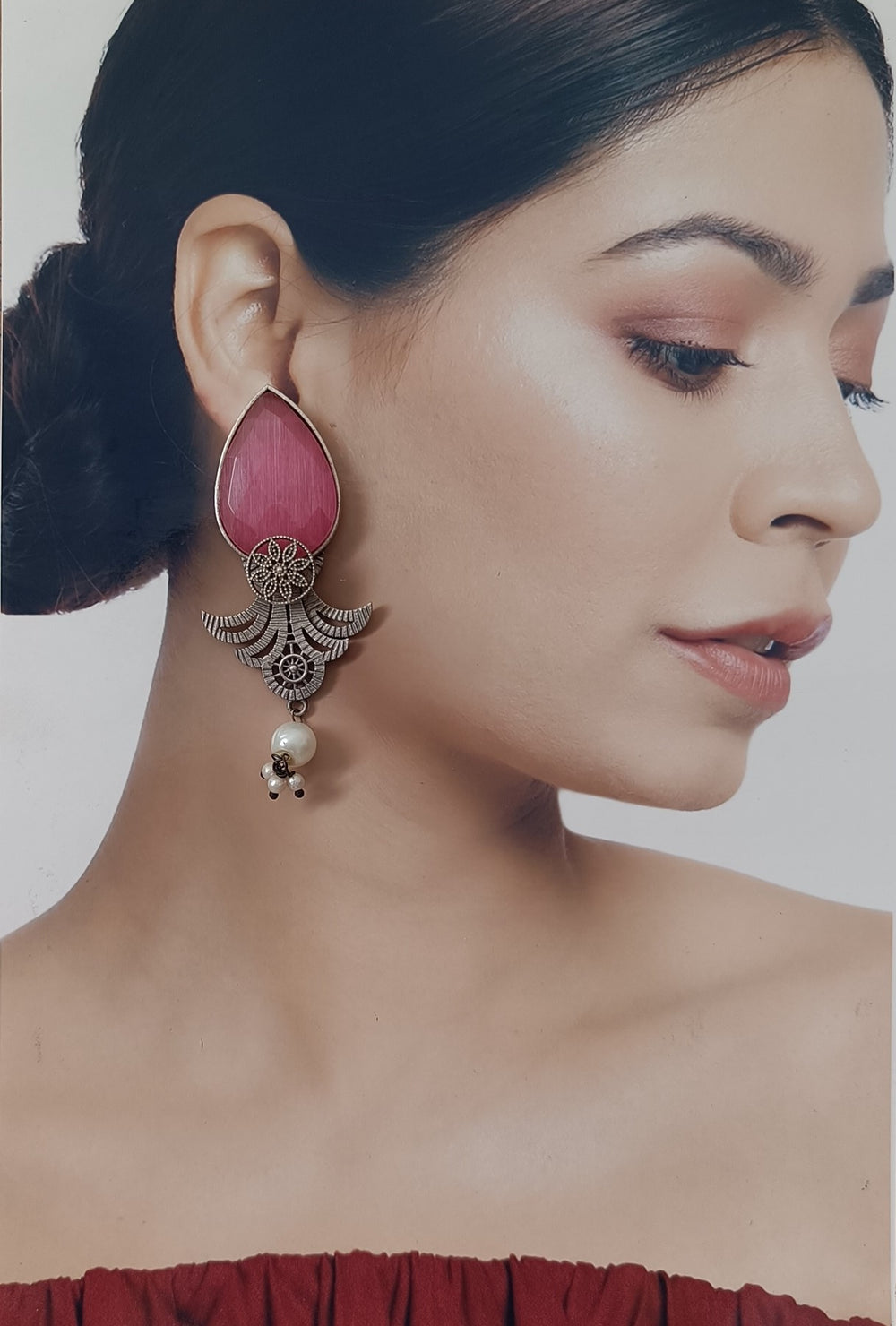 Elegant Iha Silver Plated Pearl Earrings - TelaNaari