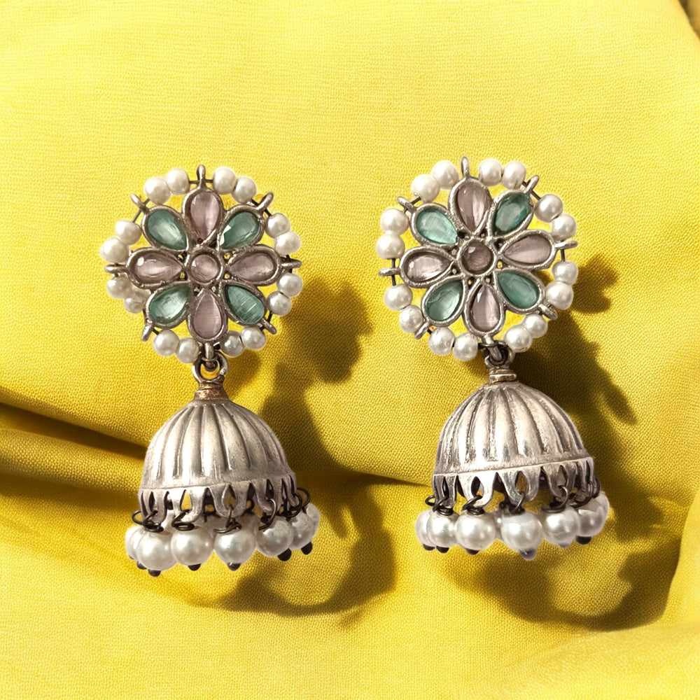 Elegant Imla Silver Plated Pearl Earrings - TelaNaari