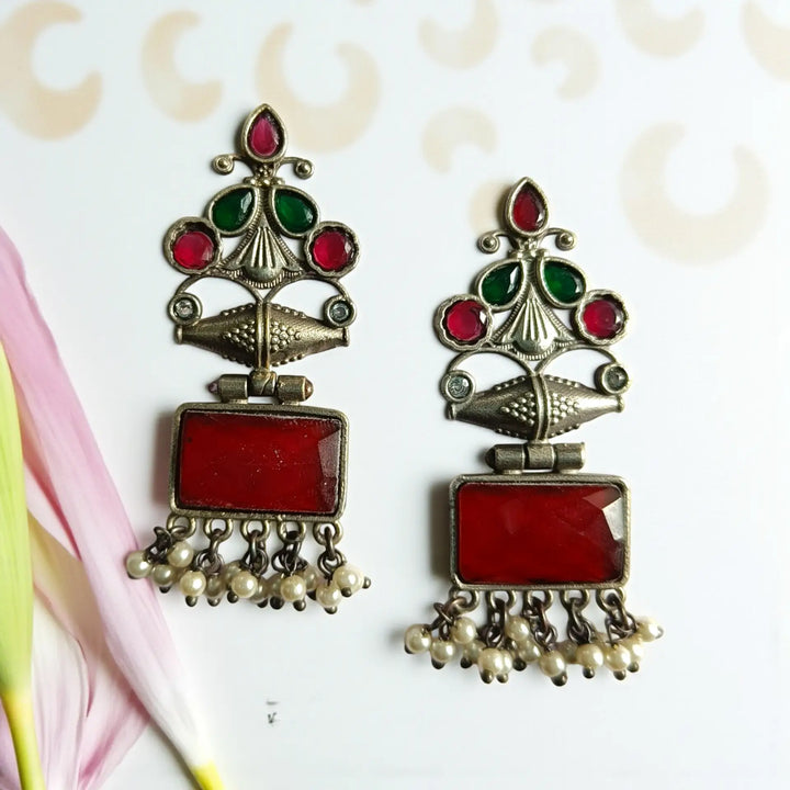 Telanaari Canna Silver-Plated Earrings